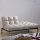 Metalen Benen White Fabric Folding Sofa Bed