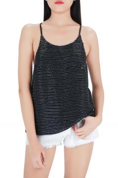 Party Sexy Beads Embroidered Tank Tops