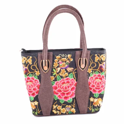 OEM new ladies casual shoulder vintage bag women long shoulder embroidery bag