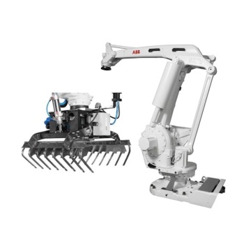 Gripper robótico CNGBS para picareta e local robô IRB 660-250/3.15 em aplicações de manuseio de paletes