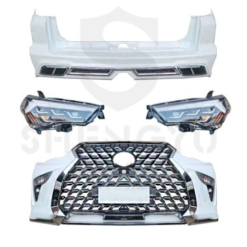Upgrade auf das LEXUS -Body Body Kit für 4Runner 2010-2021 Facelift - vordere und hintere Stoßfänger mit Kühlergrill und Scheinwerfer