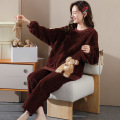 women's autumn and winter plush thick pajamas