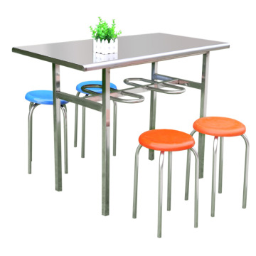 Customized Stainless Steel Fast Food Tables and Chairs Set for Schools and Restaurants