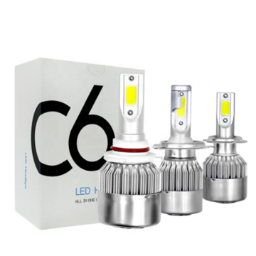 LED Headlights for Cars and Motorcycles - C6 Cob with H4 H1 H3 H11 9005 9006 9012 H7 Bulbs and Fans