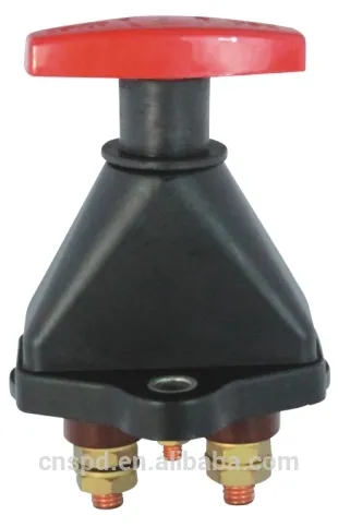 plastic shell with 150A car battery main switch , switch with a rotary key and 4 hole