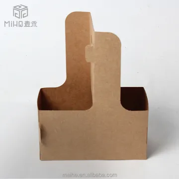 Brown Kraft Paper Cup Tray Holder for Coffee Organizer