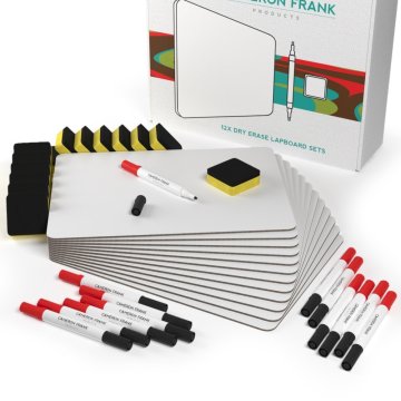 Pacchetto da 12 - 9 x 12 pollici mini bordo bianco a secco i lapboard