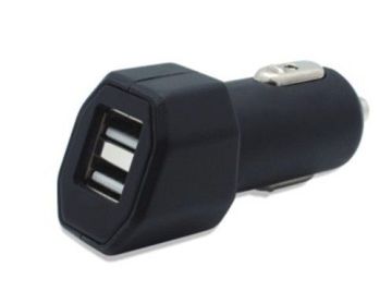 Bluetooth Headset Black Electrical Travel Adapter , 5v 2 Port Usb Car Charger