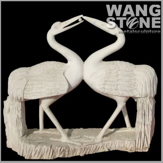 Stone Carved Life Size Garden Kissing Bird Statue