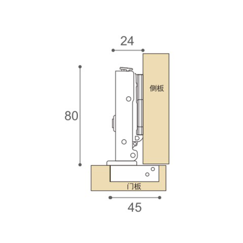 Половина наложения скрытого шарнира