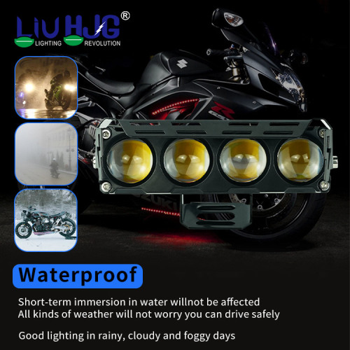 HJG White Amber LED Fog Light Motorcycle Spotlight
