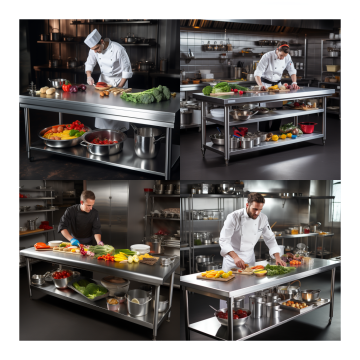 Custom Design Multi-Style Stainless Steel Food Prep Worktables for Restaurant Kitchens