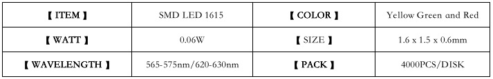 led 1615 yellow green and red