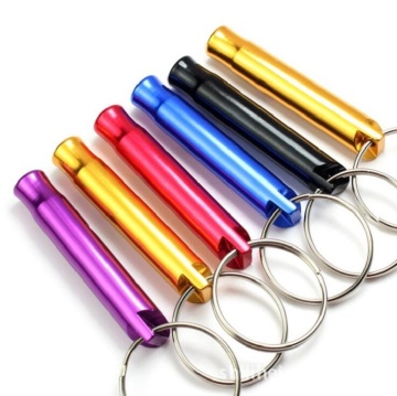 Aluminum Survival Whistle with Keychain for Camping and Emergencies