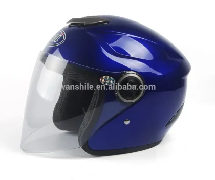 blue half face helmet