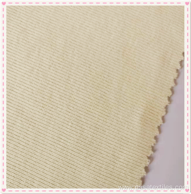 ivory cotton poly spandex ribbed stretch knitted fabric