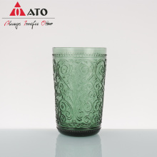 Tazza di vetro di bicchiere vintage verde cristallo