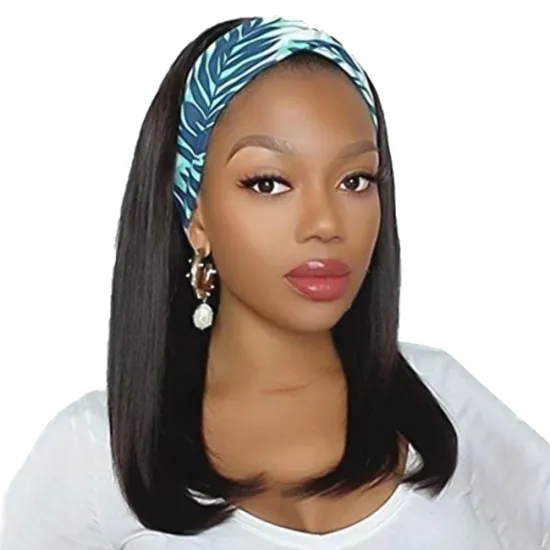 Brazilian Raw Human Virgin Remy Hair Headband Wig Vendor Wholesale Machine Made None Lace Glueless Wig Customized Styles