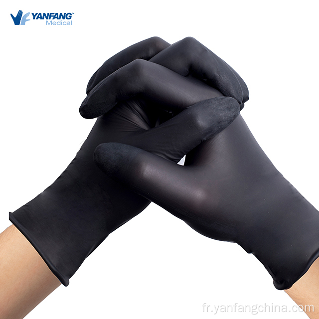 Gants de nitrile jetable gynécologique long et bleu