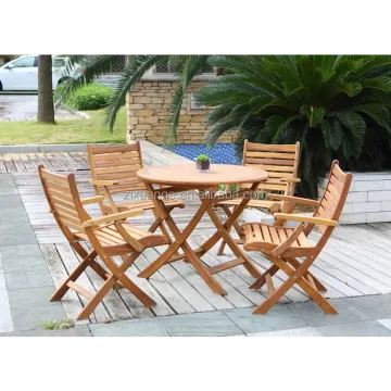 Solid Wood Outdoor Picnic Table and Chair Set