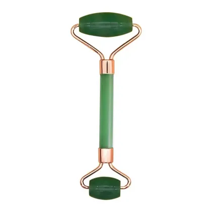 Jade Roller, Gua Sha, and Eye Massager Set for Warm and Cool Facial Massage