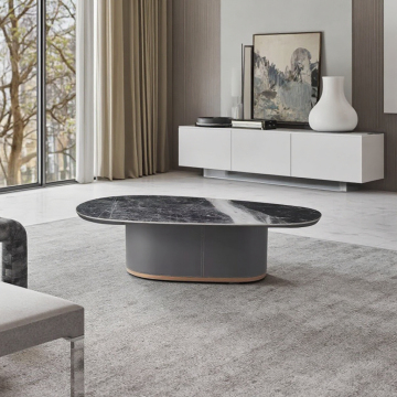 Modern Luxury Round Coffee Table: Glass, Wood, and Marble for Living Rooms