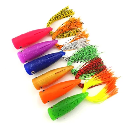 Handmade Popper Soft Lure 7cm 15g Double Tail 3D Eye with Sound for Fishing