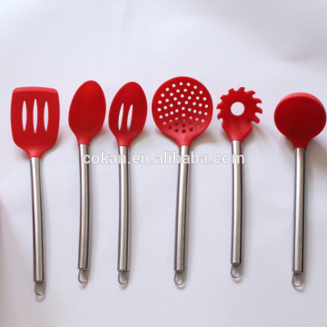 Stainless Steel silicone kitchen utensils covered with Nylon 8 Piece Silicone cooking Utensil Set