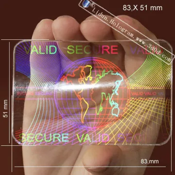 hologram overlays for ID card and other certificate paper cards protection