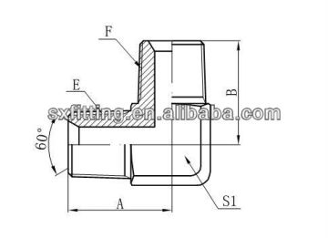 BSPT hydraulic fitting NPT MALE