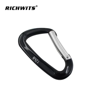 D Shape Aluminium Colorful Climbing Carabiner Hooks With Clips Spring Snap Climbing Carabiner Hook