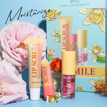 Set di cure per le labbra 3 in 1: scrub per labbra idratante di vitamina E, olio e set regalo in balsamo