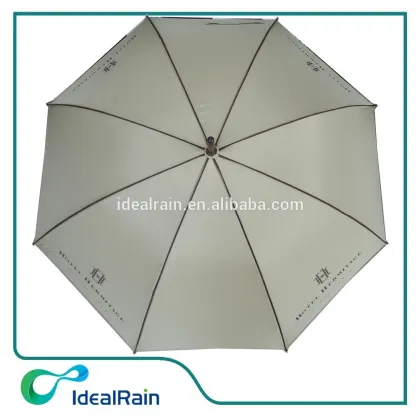 Hotel wooden handle sun and rain protection umbrella