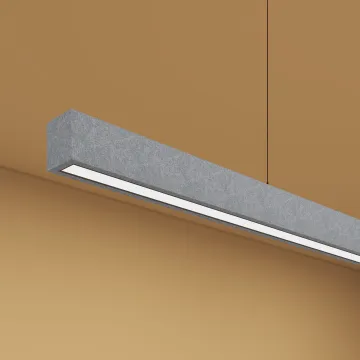 Commercial Office Acoustic Lighting: Simple Aluminum Profile Linear Lamps for Sound Absorption