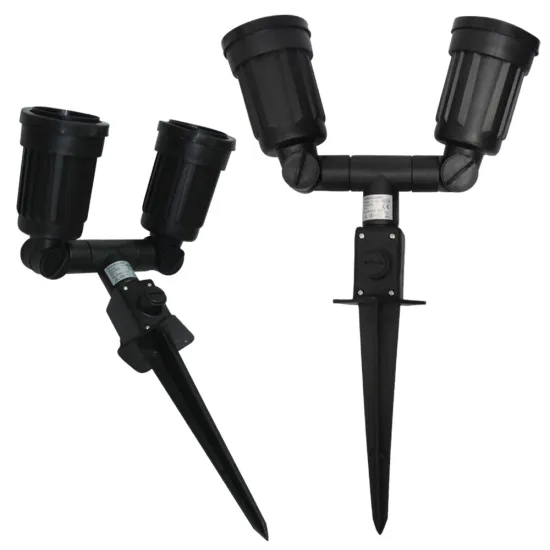 Low Price Landscape PAR38 Plastic Double-Head Lawn Spotlight Spike Garden Light