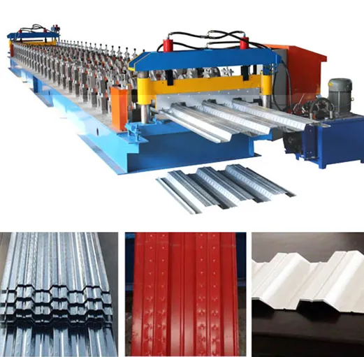interlocked/ nestable embossed slot vented decking or hangar tabs floor deck roll forming machine