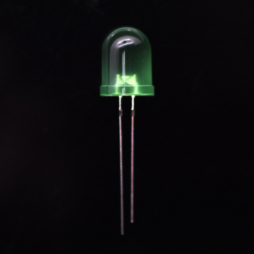 10mm Ultra-high Imọlẹ Green LED tan kaakiri 60 Degree