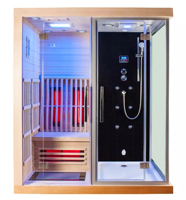 Sistema de sauna para casa de sauna seca de infravermelho distante em casa com massagem