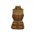 Gilet invernale da donna marrone con cintura