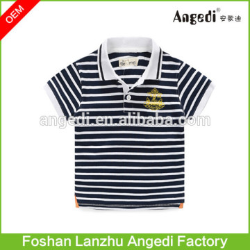 summer short sleeve striped cotton kids polo shirts