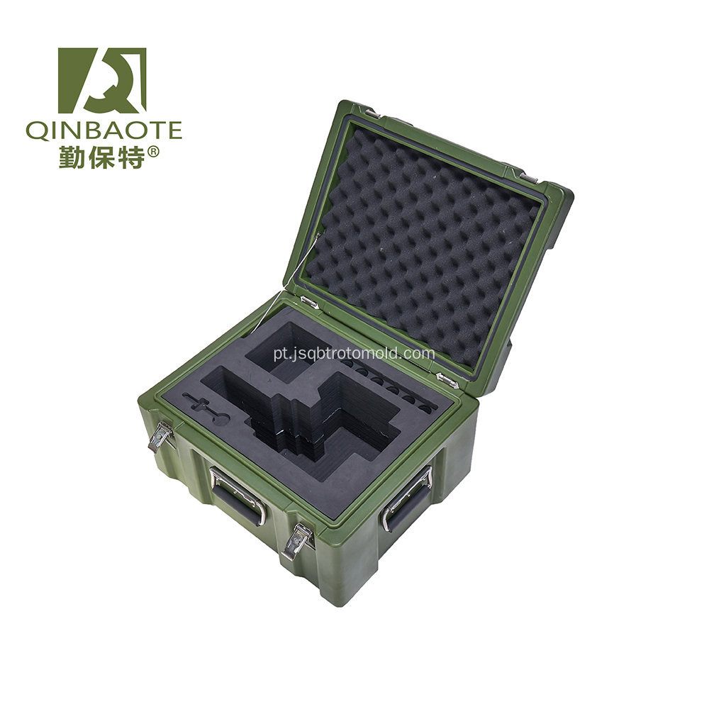 Caixa de equipamento militar para dispositivos médicos rotomoldados