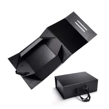Flat Magnetic Paper Box with Ribbon Handle