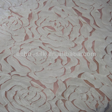 rose embroidery in poly mesh