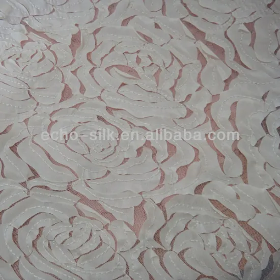 rose embroidery in poly mesh