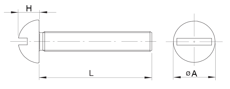 Drawing Machine Screw Slotted Drive Bs450 R Head