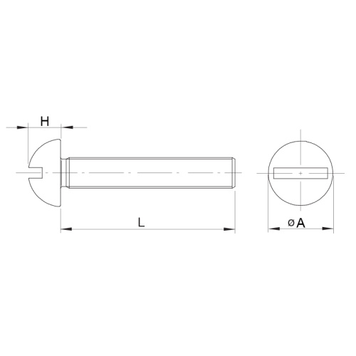 Standard Machine Screw Slotted Drive Bs450 R Head