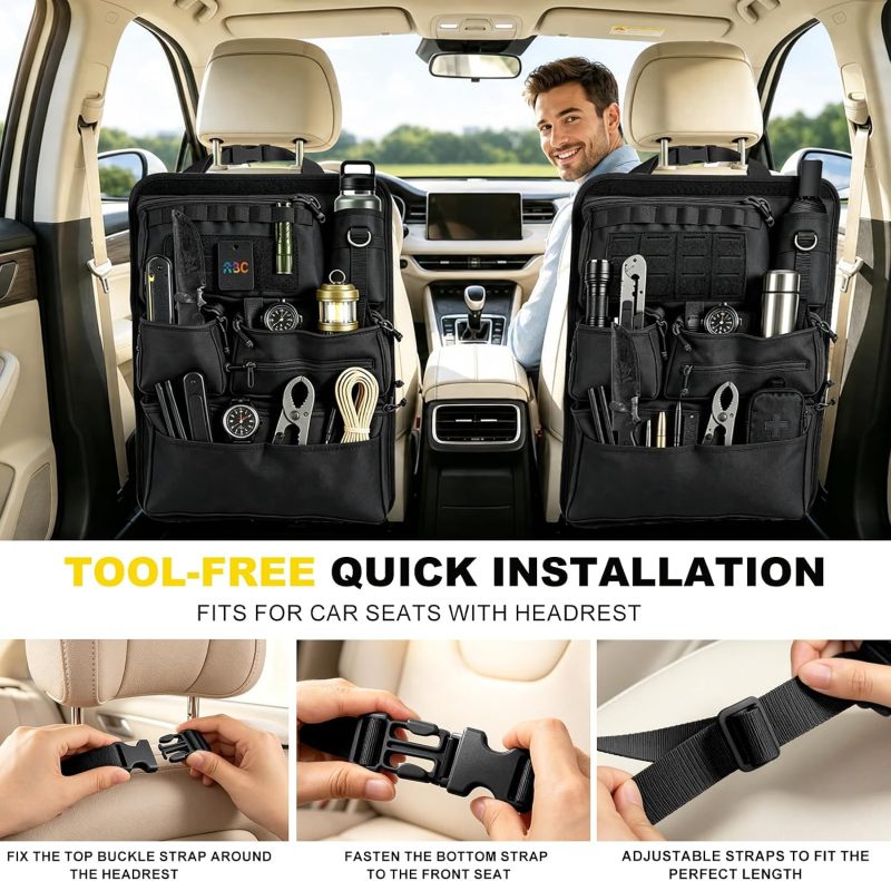 Universal Car Seat Back Organizer with 7 Storage Pockets