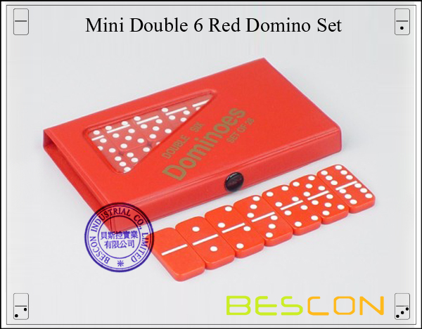 Mini Double 6 Red Domino Set