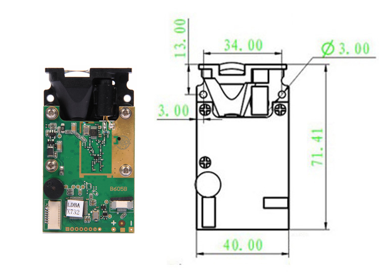 B605B Laser Range Module Sensor Diagram