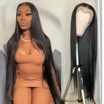 Lace front Human Hair Wigs For Women Pre Plucked Straight Brazilian Virgin Lace Front Wig With Baby Hair Bleached Knots